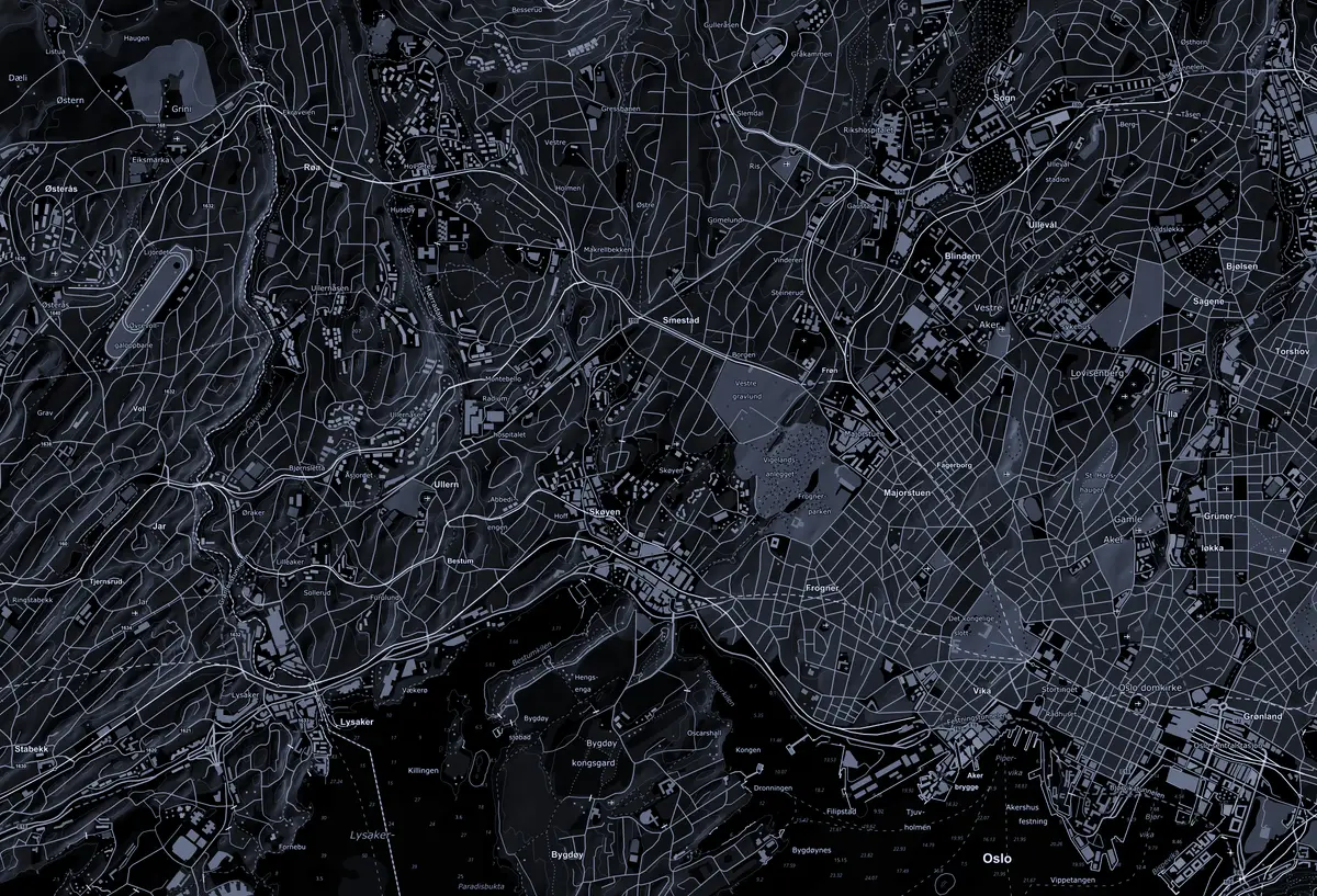 Kart over Oslo vest med kontoret i Hoffsveien 78